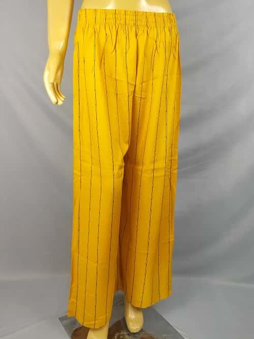 Mustard Lined Printed Plazzo